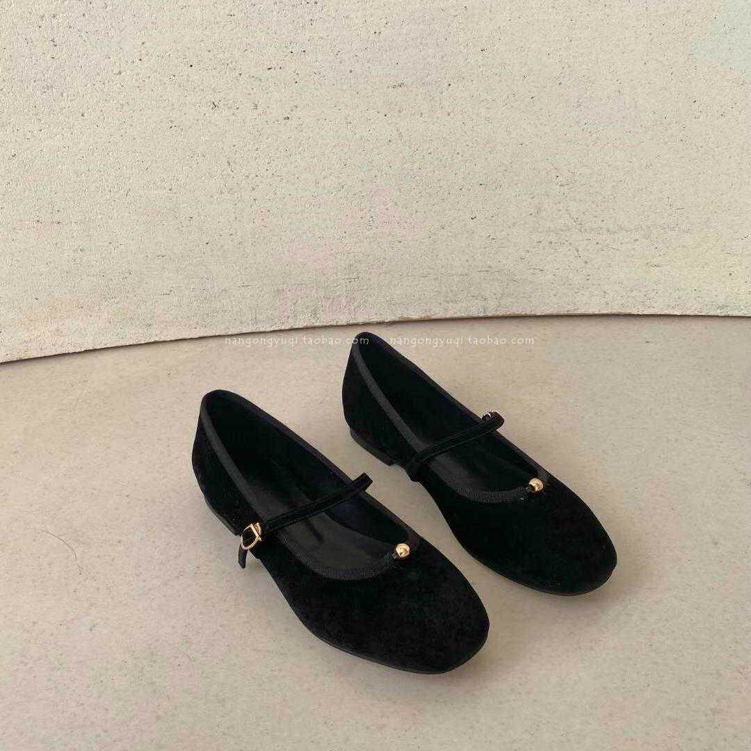 韩国东大门女鞋25春新款ins复古减龄绒面圆头一字带平底玛丽珍单,淘宝优惠券,粉丝福利购,淘宝优惠卷