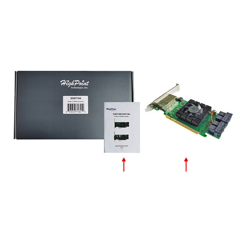 火箭 HighPoint SSD7184 8通道PCIe 3.0 X16 NVMe 阵列卡 扩展卡 - 图3