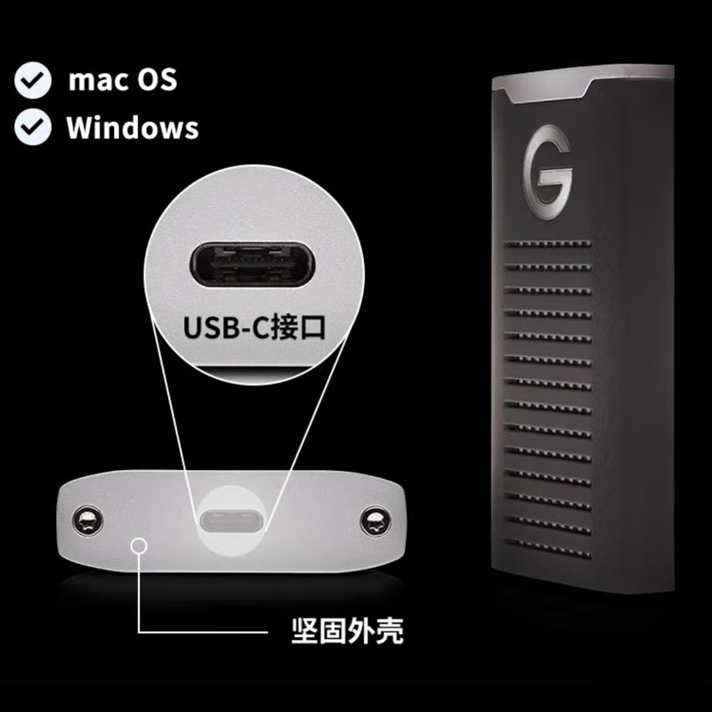 闪迪大师 G-Drive SSD极客 外置固态硬盘G-Drive Mobile SSD（PSSD) 三防保护 - 图1