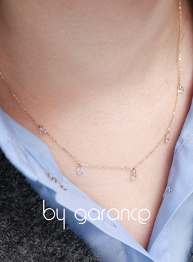 法国小众by garance正品SANA锆石小灯泡5颗精致满天星璀璨项链