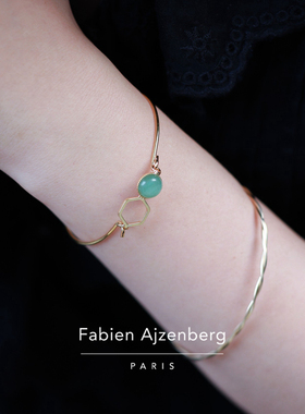 巴黎Fabien Ajzenberg正品Hexagone蜂窝镂空六边形东陵石手镯