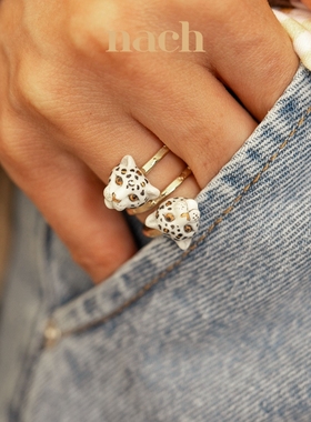 【官方授权】NACH娜趣25春夏热带草原猎豹头像斑马条纹豹纹戒指
