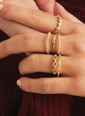 WaekuraMARCIE链条相拼活口戒指