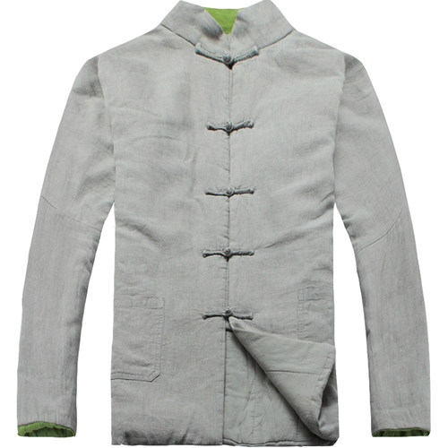 楠麻唐装棉袄男冬季加厚中国风棉衣中式外套棉服汉复古男款银汉 - 图0