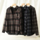 Women's velvet shirt jacket winter one-piece velvet plaid shirt