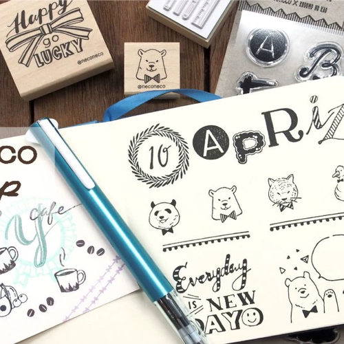 KODOMO NO KAO童颜木头印章ins人气作者neconeco联名手帐账贺卡 - 图2