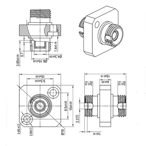 Pheenet菲尼特 FC/APC 方型单多模光纤法兰盘 适配耦合连接器 - 图0