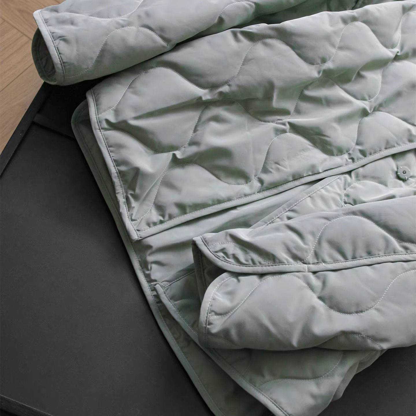 纯色宽松版型绗缝立领休闲夹克外套2025冬季新款长袖羽绒服女B684 - 图2