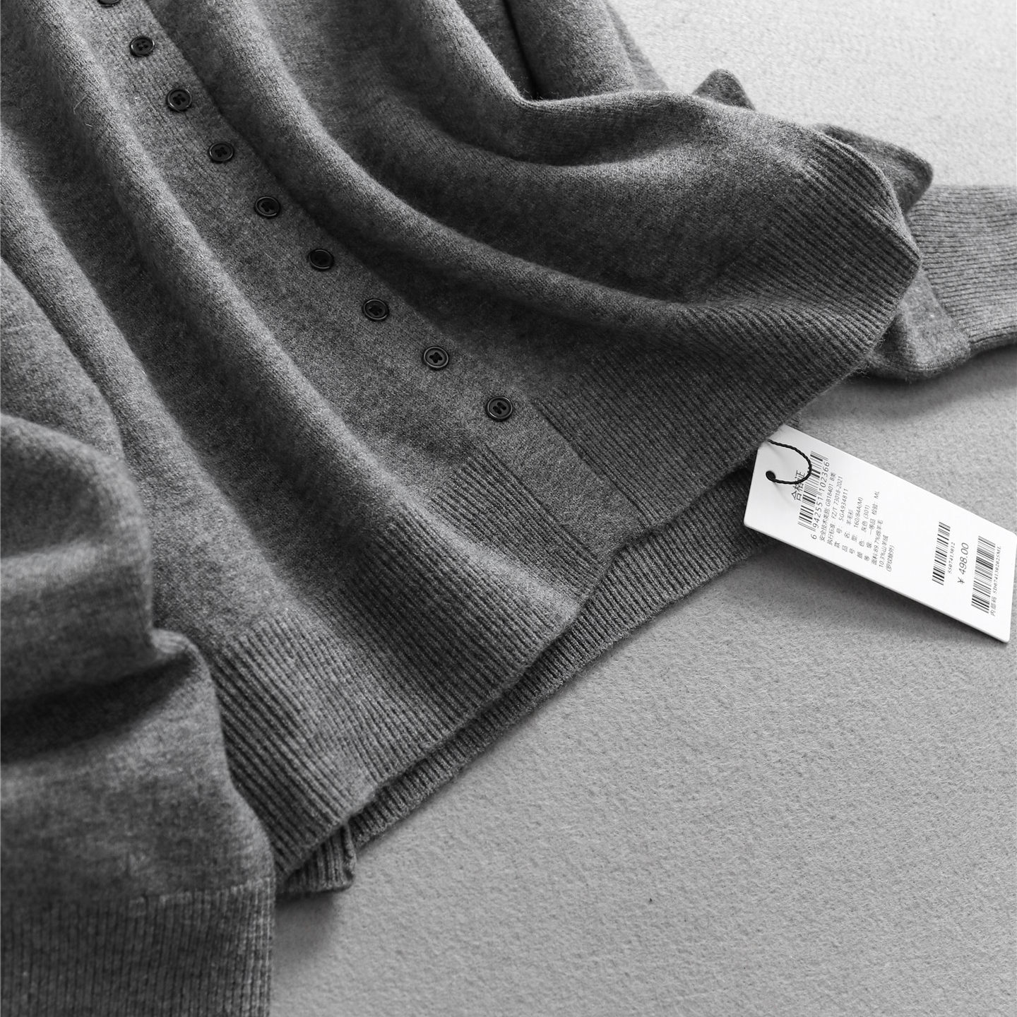 纯色高领单排扣羊毛混纺宽松毛衣25冬季新款内搭打底衫女毛衫M978 - 图2