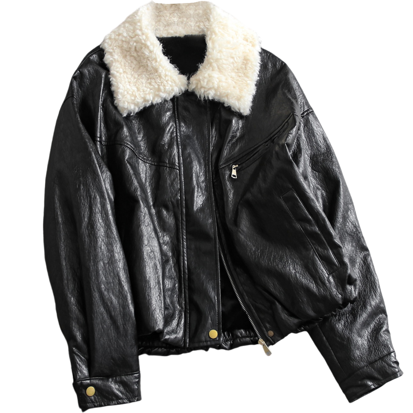 复古风撞色仿羊羔绒翻领加绒加厚冬季宽松保暖长袖外套女皮衣M686,淘宝优惠券,粉丝福利购,淘宝优惠卷