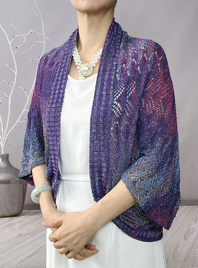 冰丝七彩披肩女外搭配裙子新款春秋防晒针织空调坎肩冰丝开衫外套