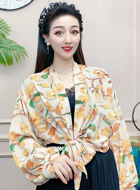 小披肩女雪纺印花百搭