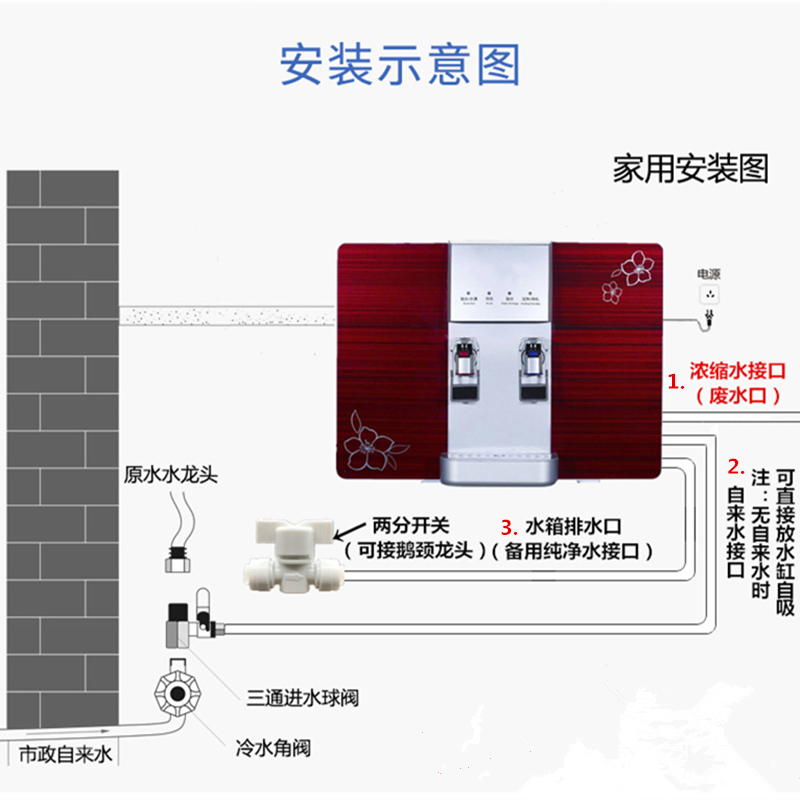 适用夏新冷热一体直饮RO机厨房反渗透净水器家用加热净水机饮水机