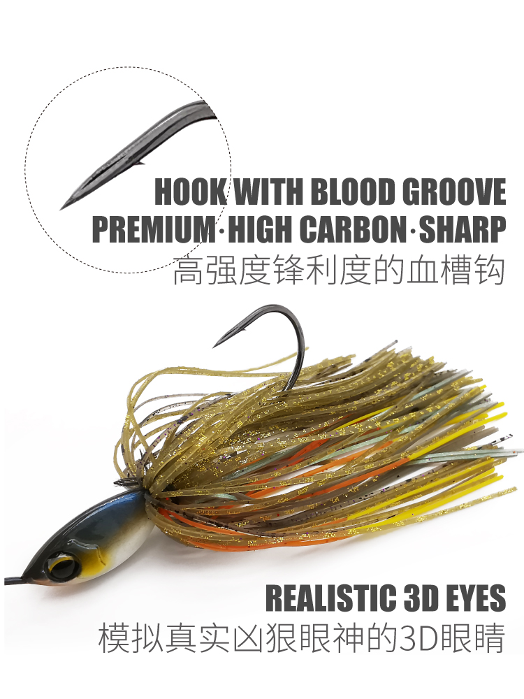 Lureholic高速复合旋转亮片7g~18g路亚饵胡须佬鲈鱼Spinner Bait,淘宝优惠券,粉丝福利购,淘宝优惠卷