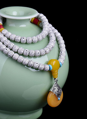 正月菩提108颗仿星月菩佛珠手串手链蜜蜡款吊坠 厂家直销一件