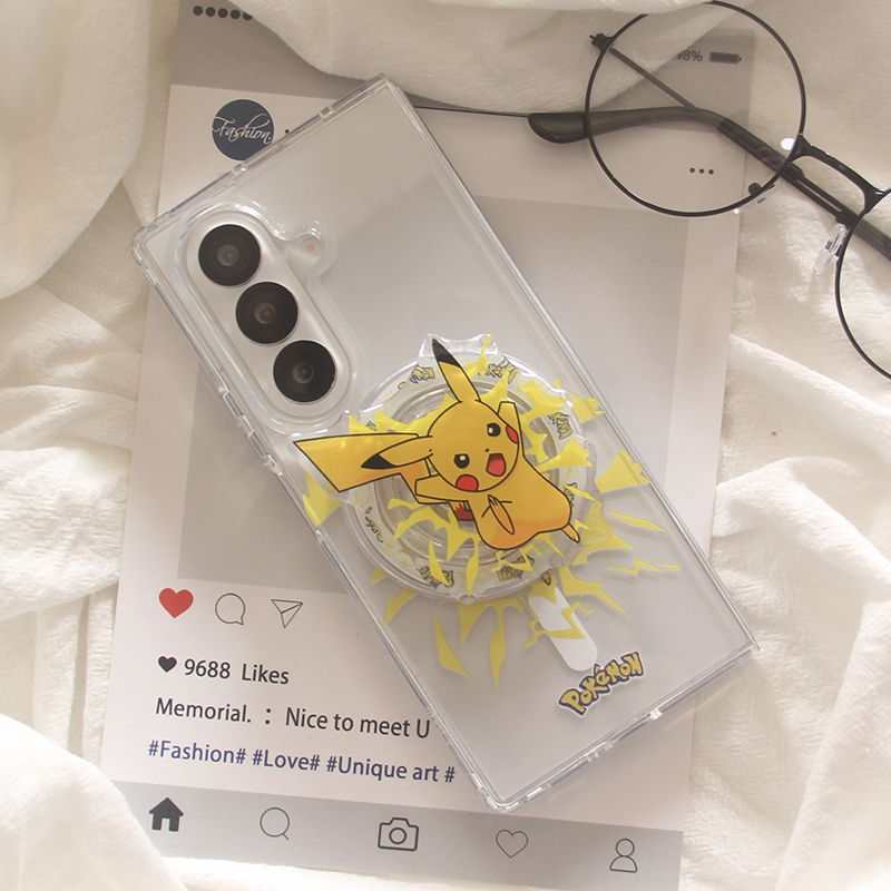 韩系ins宝可梦卡通比卡丘适用三星zfold7手机壳折叠屏fold5手绳FOLD6磁吸支架W24防摔ZFold3个性W23保护套w22 - 图1