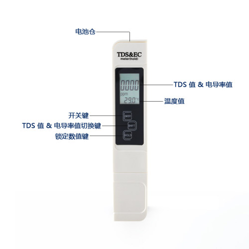 tds水质检测笔高精度电导率测试笔EC值饮用水硬度净水器测水质笔 - 图1