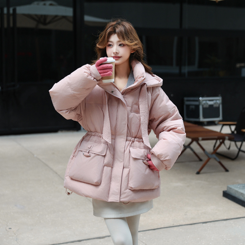 加肥260特大码短款羽绒服女2025冬季胖mm韩版收腰90鸭绒外套200斤 - 图1
