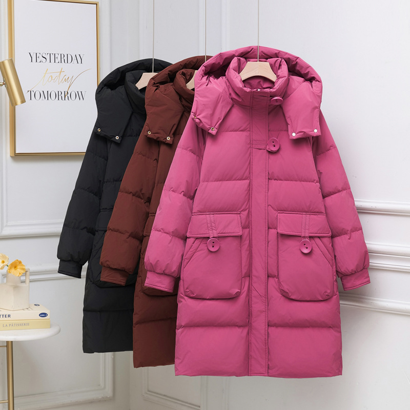 240斤特大码女装超好看羽绒服肥胖mm冬季中长款韩版显瘦宽松200斤 - 图2