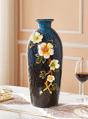 欧式珐琅彩高档花瓶客厅餐桌花器