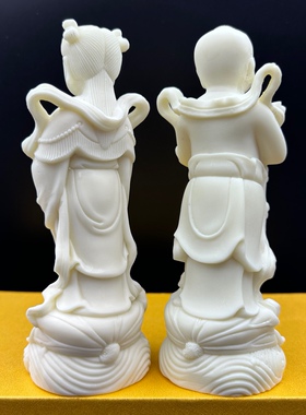 象牙果金童玉女摆件善财童子龙女