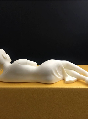 象牙果雕刻卧睡美人摆件家居客厅旗袍美女车载工艺品装饰用送礼盒
