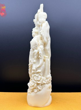 象牙果古典仕女摆件鼓女家居客厅办公室美女装饰工艺品造景玄关