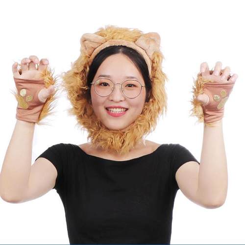 大灰狼老鼠马驴鸡鹿动物三件套可爱头饰头箍耳朵尾巴儿童表演道具 - 图2