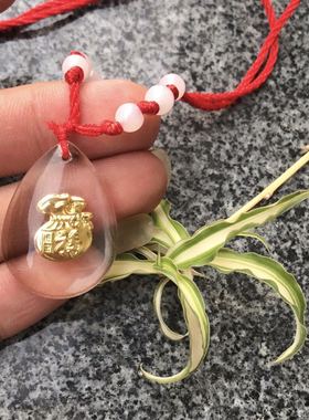 水晶镶金十二生肖福袋礼品吊坠