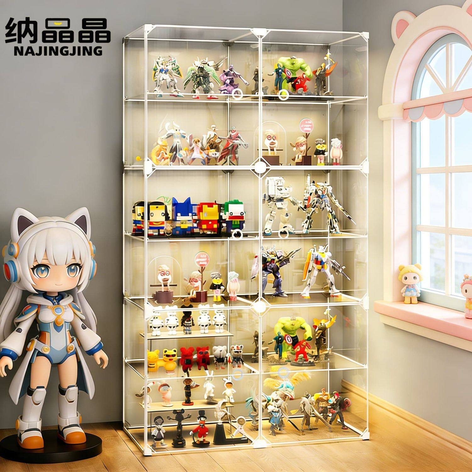 手办展示柜子乐高积木透明收纳盒家用玩具柜玩具摆件防尘模型柜,淘宝优惠券,粉丝福利购,淘宝优惠卷