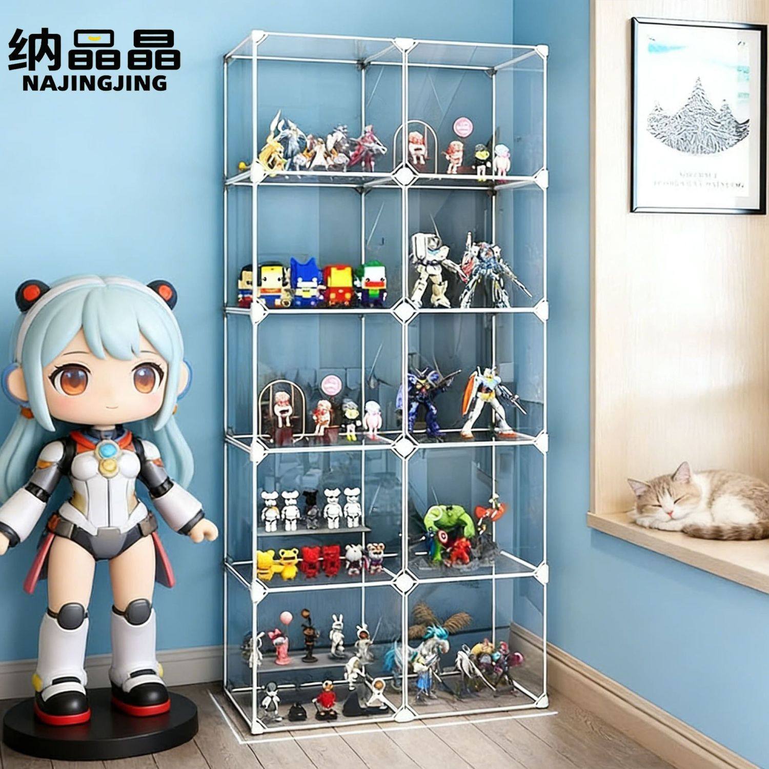 手办展示柜子乐高积木透明收纳盒家用玩具柜玩具摆件防尘模型柜,淘宝优惠券,粉丝福利购,淘宝优惠卷