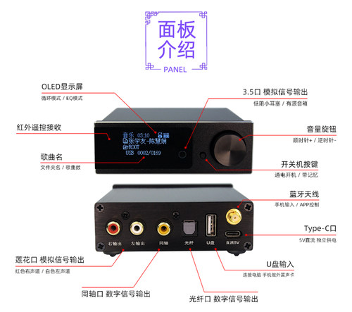 小影M1 U盘无损播放器 es9038解码器手机APP数字转盘HIFI蓝牙5.0-图0