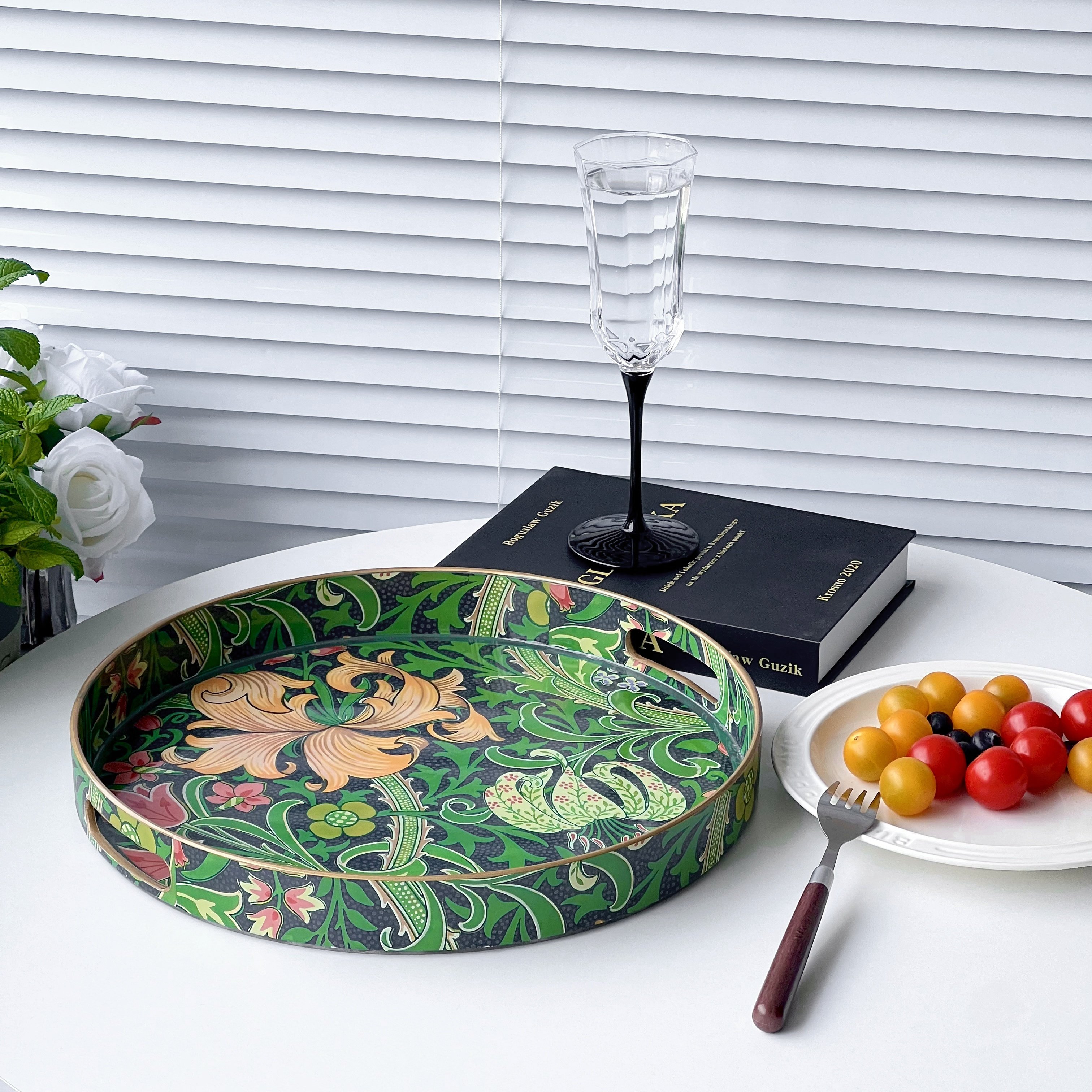 2024年外贸新款托盘威廉莫里斯款民族风异域风情桌面摆件托盘茶水,淘宝优惠券,粉丝福利购,淘宝优惠卷