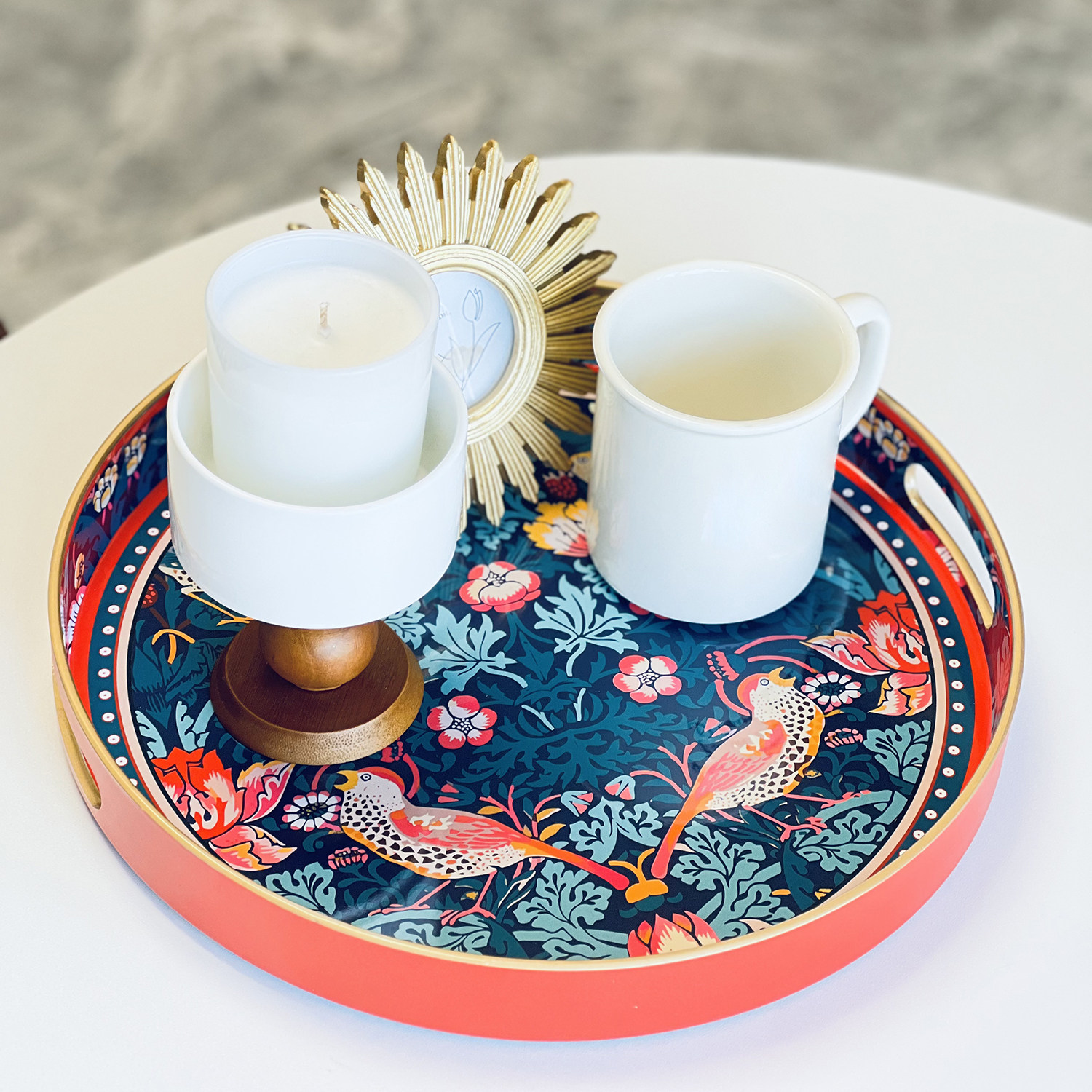 2024年外贸新款托盘威廉莫里斯款民族风异域风情桌面摆件托盘茶水,淘宝优惠券,粉丝福利购,淘宝优惠卷