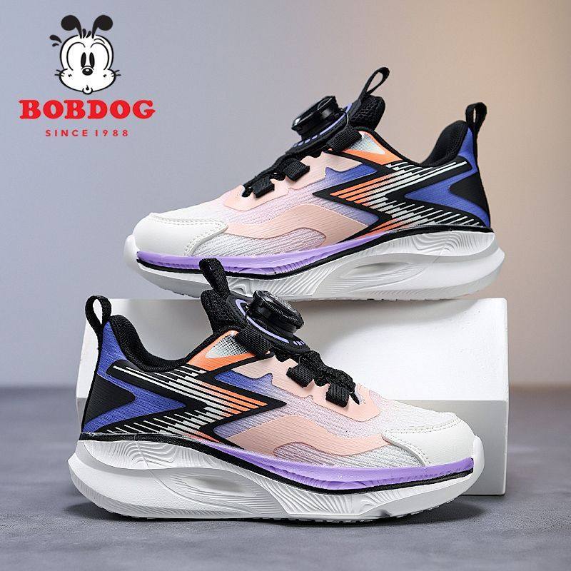 巴布豆儿童网面运动鞋2025秋冬季皮面男童旅游鞋女孩休闲鞋透气