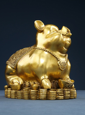 黄铜猪摆件工艺品大号猪 家居装饰品客厅摆设礼品铜猪