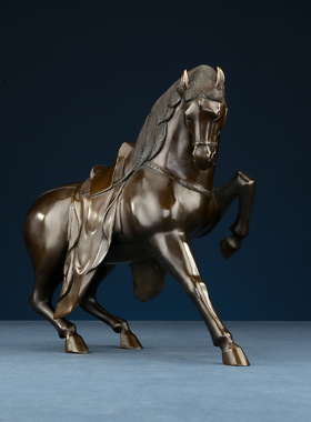 黄铜将军马摆件工艺品客厅办公室摆设家居装饰品开业礼品