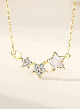 纯银项链925星星项链轻奢小众设计感项链叠戴高级感爆款简约百搭