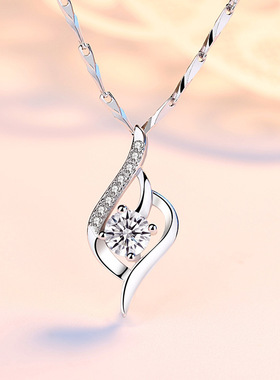 盛利足银吊坠单坠999银几何形吊坠女式爱心精工ins项饰小众高级感