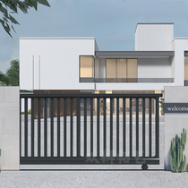 Villa Courtyard Gate Outdoor Aluminum Alloy Intelligent Electric Fence Double Open Push-pull Garage Aluminum translation door