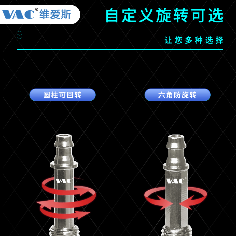 SMC迷你金具 M8 M6 ZPT1-J6-B5-A8适用ZP 吸盘支架连接杆六角工业 - 图1