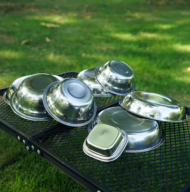 户外餐具便携套装野餐野炊野营野外用碗筷盘子不锈钢露营22件套