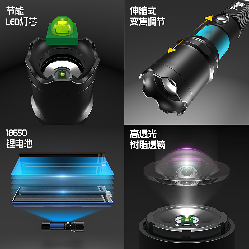 遠射燈 led 便攜小家用多功能 w 戶外 1000 手電筒強光可充電超亮小氙氣 遠射燈 led 便攜小家用多功能 w 戶外 1000 手電筒強光可充電超亮小氙氣