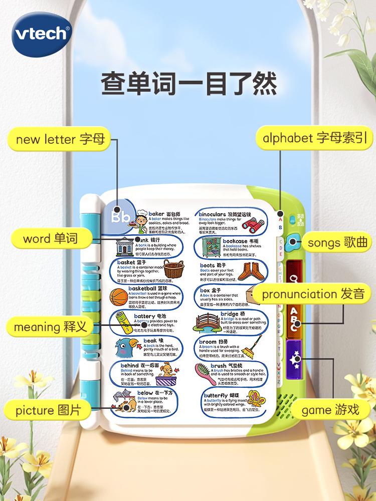 伟易达英汉双语启蒙词典益智卡片早教机3岁以上儿童宝宝有声点读-图3