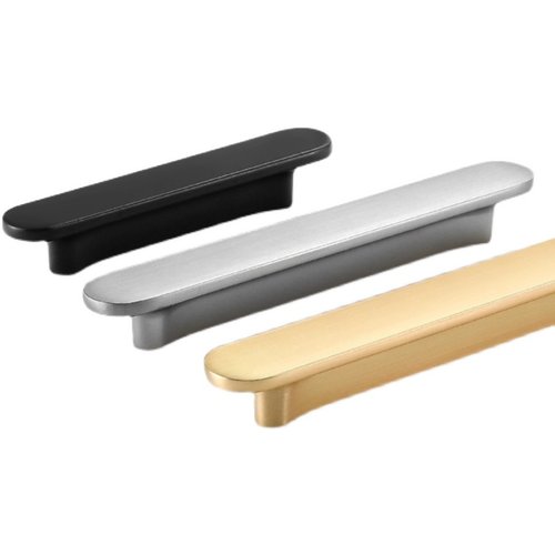 抽屉拉手定制衣柜门银色拉丝金色黑色64孔距96孔距橱柜玻璃门把手 - 图3