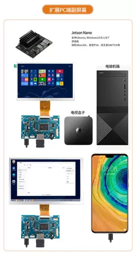 Записная книжка DIY5VHDMI Ультра -тиное аудиоприводная плата автомобиль ЖК -дисплей модифицированный компьютерный суб -экранный расширение