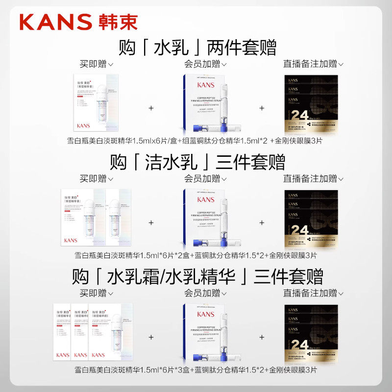 韩束聚光白水乳套装美白提亮暗沉女 韩束面部护理套装