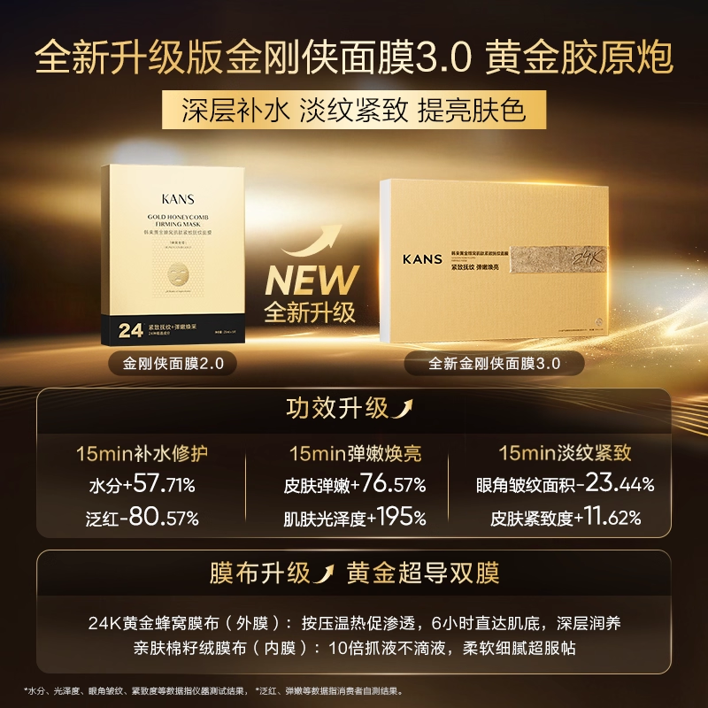 【U先入仓】韩束黄金胶原炮紧致抗皱金刚侠面膜1片,淘宝优惠券,粉丝福利购,淘宝优惠卷