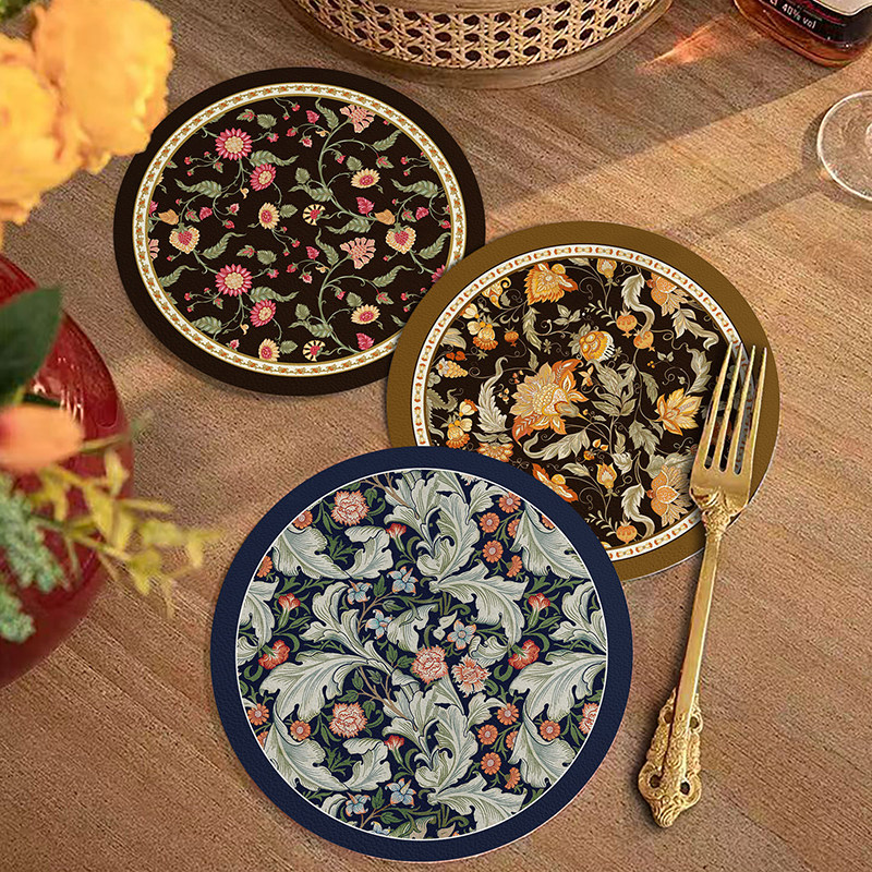 桌面隔热垫防水防油防烫碗盘餐具垫复古美式皮革杯垫耐高温桌垫,淘宝优惠券,粉丝福利购,淘宝优惠卷