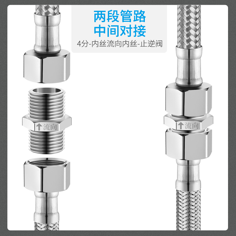 4分铜接头马桶进水防洁厕液回流倒流水管热水器单向止回阀止逆阀
